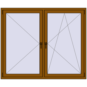 Buy Tilt-and-Turn 1700x1380 mm REHAU ENERGY-SAVING SYNEGO MD GOLDEN OAK two-sided