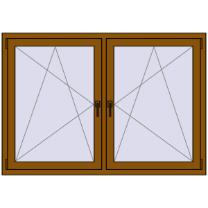Zamów teraz Okna skrzydłowe 1590x1085 mm REHAU ENERGY-SAVING SYNEGO MD GOLDEN OAK dwustronny