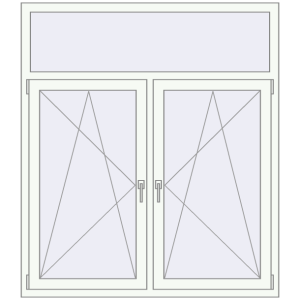 Buy Tilt-and-Turn 1400x1600 mm REHAU OPTIMUM EURO-DESIGN 70 RAL 9016 Traffic white two-sided