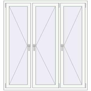 Buy Tilt-and-Turn 1540x1640 mm REHAU OPTIMUM EURO-DESIGN 70 RAL 9016 Traffic white two-sided