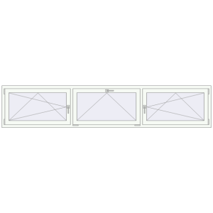 Buy Tilt-and-Turn 3000x600 mm REHAU OPTIMUM EURO-DESIGN 70 RAL 9016 Traffic white two-sided