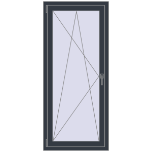 Zamów teraz Okna skrzydłowe 700x1600 mm REHAU OPTIMUM EURO-DESIGN 70 ANTHRACITE_GREY_STRUKTURAL dwustronny