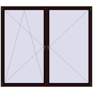Buy Tilt-and-Turn 2500x2200 mm REHAU ENERGY-SAVING SYNEGO MD CHOCOLATE_BROWN two-sided
