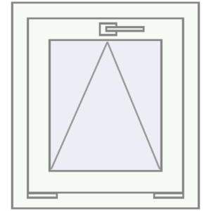 Okno plastikowe 520x550 mm Jednoskrzydłowe. Widok od środka Zamów teraz Okna skrzydłowe 520x550 mm EPSILON OPTIMA RAL 9016 Traffic white dwustronny