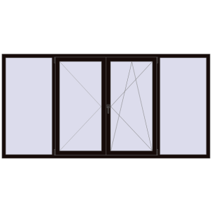 Buy Tilt-and-Turn 2800x1400 mm REHAU ENERGY-SAVING SYNEGO MD BLACK_BROWN two-sided