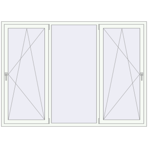 Buy Tilt-and-Turn 2170x1570 mm REHAU OPTIMUM EURO-DESIGN 70 RAL 9016 Traffic white two-sided