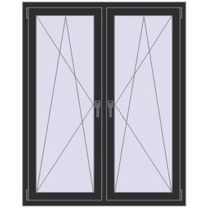 Buy Tilt-and-Turn 1200x1500 mm REHAU OPTIMUM EURO-DESIGN 70 ANTHRACITE_GREY_GLATT two-sided