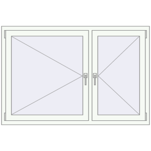 Buy Tilt-and-Turn 1500x1000 mm REHAU OPTIMUM EURO-DESIGN 70 RAL 9016 Traffic white two-sided