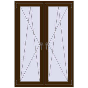 Okno plastikowe 1050x1535 mm Dwuskrzydłowe. Widok od środka Zamów teraz Okna skrzydłowe 1050x1535 mm REHAU ENERGY-SAVING SYNEGO MD DARK_OAK dwustronny