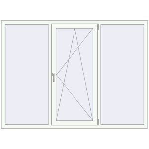 Buy Tilt-and-Turn 1900x1400 mm REHAU ENERGY-SAVING SYNEGO MD RAL 9016 Traffic white two-sided