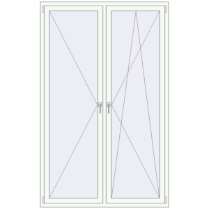Buy Tilt-and-Turn 1400x2300 mm REHAU ENERGY-SAVING SYNEGO MD ANTHRACITE_GREY_STRUKTURAL external