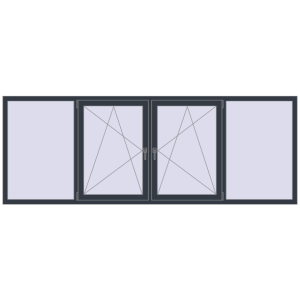 Buy Tilt-and-Turn 3000x1100 mm REHAU OPTIMUM EURO-DESIGN 70 ANTHRACITE_GREY_STRUKTURAL two-sided