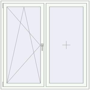Buy Tilt-and-Turn 1500x1500 mm REHAU OPTIMUM EURO-DESIGN 70 RAL 9016 Traffic white two-sided