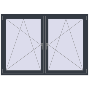 Buy Tilt-and-Turn 1770x1235 mm REHAU ENERGY-SAVING SYNEGO MD ANTHRACITE_GREY_STRUKTURAL two-sided