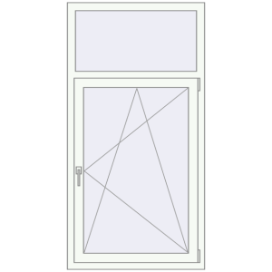 Buy Tilt-and-Turn 850x1650 mm REHAU OPTIMUM EURO-DESIGN 70 RAL 9016 Traffic white two-sided