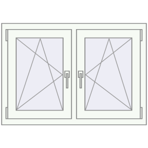 Okno plastikowe 1020x710 mm Dwuskrzydłowe. Widok od środka Zamów teraz Okna skrzydłowe 1020x710 mm REHAU ENERGY-SAVING SYNEGO MD RAL 9016 Traffic white dwustronny