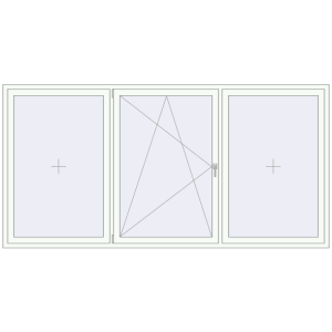 Buy Tilt-and-Turn 3000x1500 mm REHAU OPTIMUM EURO-DESIGN 70 RAL 9016 Traffic white two-sided