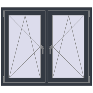 Zamów teraz Okna skrzydłowe 1245x1010 mm REHAU ENERGY-SAVING SYNEGO MD ANTHRACITE_GREY_STRUKTURAL dwustronny