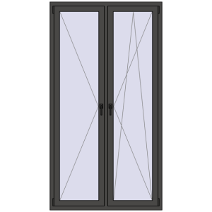 Buy Tilt-and-Turn 1170x2170 mm REHAU ENERGY-SAVING SYNEGO MD BASALT_GREY two-sided