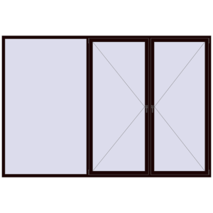 Buy Tilt-and-Turn 3400x2300 mm REHAU OPTIMUM EURO-DESIGN 70 CHOCOLATE_BROWN two-sided