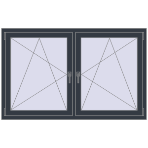 Zamów teraz Okna skrzydłowe 1635x995 mm REHAU ENERGY-SAVING SYNEGO MD ANTHRACITE_GREY_STRUKTURAL dwustronny