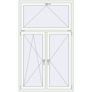 Buy Tilt-and-Turn 1200x2000 mm REHAU OPTIMUM EURO-DESIGN 70 RAL 9016 Traffic white two-sided