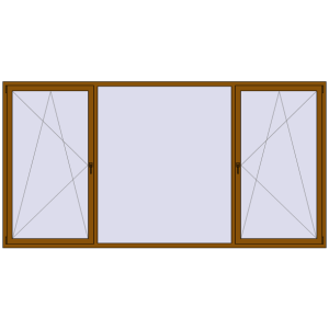 Buy Tilt-and-Turn 3500x1800 mm REHAU OPTIMUM EURO-DESIGN 70 GOLDEN OAK two-sided