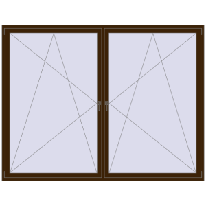 Zamów teraz Okna skrzydłowe 2600x2000 mm REHAU ENERGY-SAVING SYNEGO MD DARK_OAK dwustronny