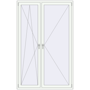 Buy Okna skrzydłowe 1400x2200 mm REHAU OPTIMUM EURO-DESIGN 70 RAL 9016 Traffic white dwustronny