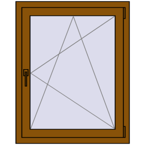 Buy Tilt-and-Turn 800x1000 mm REHAU OPTIMUM EURO-DESIGN 70 GOLDEN OAK two-sided