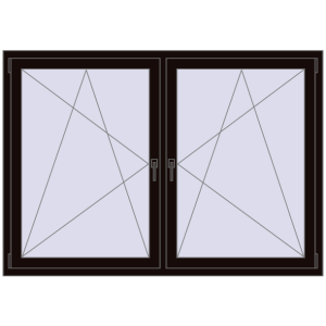 Buy Tilt-and-Turn 1770x1235 mm REHAU ENERGY-SAVING SYNEGO MD BLACK_BROWN two-sided