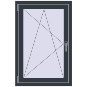 Buy Tilt-and-Turn 650x1100 mm REHAU OPTIMUM EURO-DESIGN 70 ANTHRACITE_GREY_STRUKTURAL two-sided