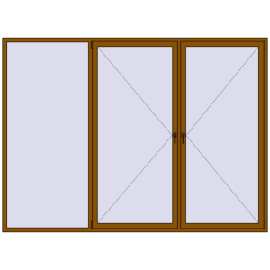Buy Tilt-and-Turn 3000x2200 mm REHAU ENERGY-SAVING SYNEGO MD GOLDEN OAK two-sided