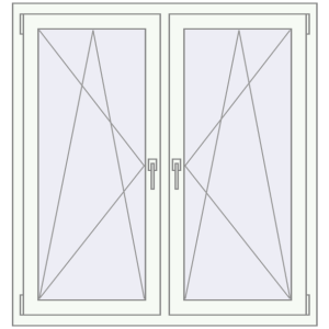 Buy Tilt-and-Turn 1190x1260 mm REHAU OPTIMUM EURO-DESIGN 70 RAL 9016 Traffic white two-sided