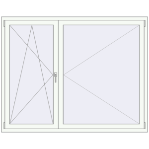 Buy Tilt-and-Turn 1800x1420 mm REHAU OPTIMUM EURO-DESIGN 70 RAL 9016 Traffic white two-sided
