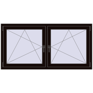Zamów teraz Okna skrzydłowe 1620x785 mm REHAU ENERGY-SAVING SYNEGO MD BLACK_BROWN dwustronny