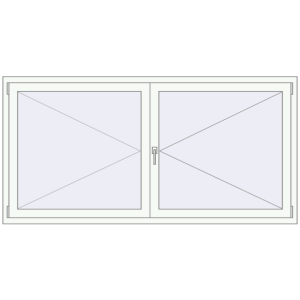 Buy Tilt-and-Turn 2000x1000 mm REHAU OPTIMUM EURO-DESIGN 70 RAL 9016 Traffic white two-sided