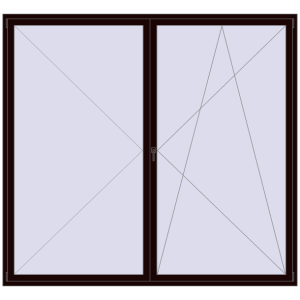 Buy Tilt-and-Turn 2600x2400 mm REHAU OPTIMUM EURO-DESIGN 70 CHOCOLATE_BROWN two-sided