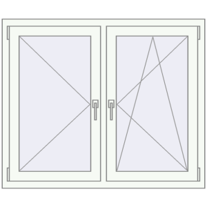 Buy Tilt-and-Turn 1200x1000 mm REHAU OPTIMUM EURO-DESIGN 70 RAL 9016 Traffic white two-sided