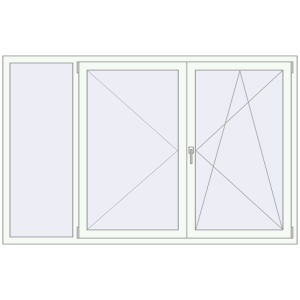 Buy Tilt-and-Turn 2080x1330 mm REHAU OPTIMUM EURO-DESIGN 70 RAL 9016 Traffic white two-sided
