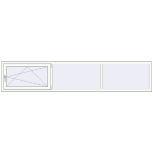 Buy Tilt-and-Turn 3000x600 mm REHAU OPTIMUM EURO-DESIGN 70 RAL 9016 Traffic white two-sided