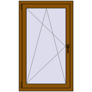 Okno plastikowe 800x1250 mm Jednoskrzydłowe. Widok od środka Zamów teraz Okna skrzydłowe 800x1250 mm CLASICTHERM 70 GOLDEN OAK dwustronny