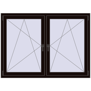 Zamów teraz Okna skrzydłowe 1575x1130 mm REHAU ENERGY-SAVING SYNEGO MD BLACK_BROWN dwustronny