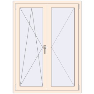Buy Tilt-and-Turn 1000x1350 mm REHAU OPTIMUM EURO-DESIGN 70 CREAME_WHITE_50L-2 two-sided