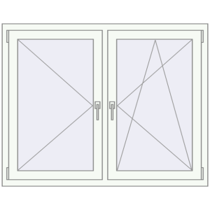 Buy Tilt-and-Turn 1270x1050 mm REHAU OPTIMUM EURO-DESIGN 70 RAL 9016 Traffic white two-sided