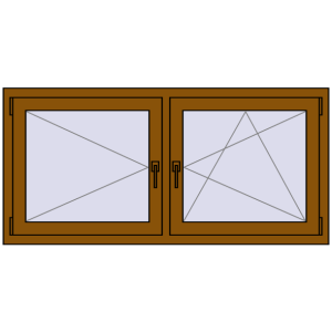 Buy Tilt-and-Turn 1460x700 mm REHAU OPTIMUM EURO-DESIGN 70 GOLDEN OAK two-sided