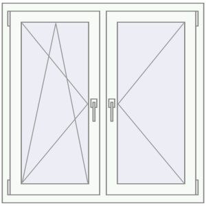 Buy Tilt-and-Turn 1060x1050 mm REHAU ENERGY-SAVING SYNEGO MD RAL 9016 Traffic white two-sided