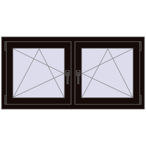 Zamów teraz Okna skrzydłowe 1335x635 mm REHAU ENERGY-SAVING SYNEGO MD BLACK_BROWN dwustronny