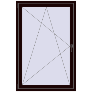 Buy Tilt-and-Turn 1000x1500 mm REHAU OPTIMUM EURO-DESIGN 70 CHOCOLATE_BROWN two-sided