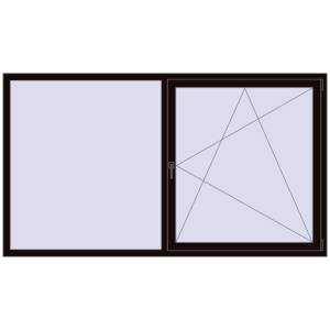 Buy Tilt-and-Turn 2300x1300 mm REHAU OPTIMUM EURO-DESIGN 70 BLACK_BROWN two-sided